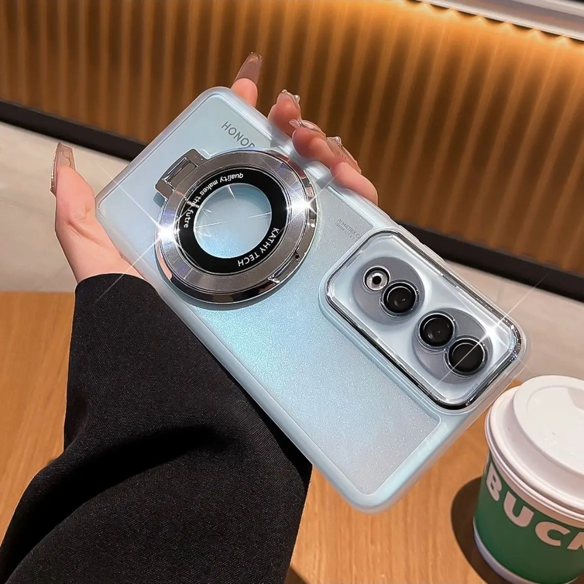 Para Huawei Honor 100 90 80 70 60 50 Pro funda suave con soporte de anillo funda protectora trasera magnética para Honor90 70Pro Shell
