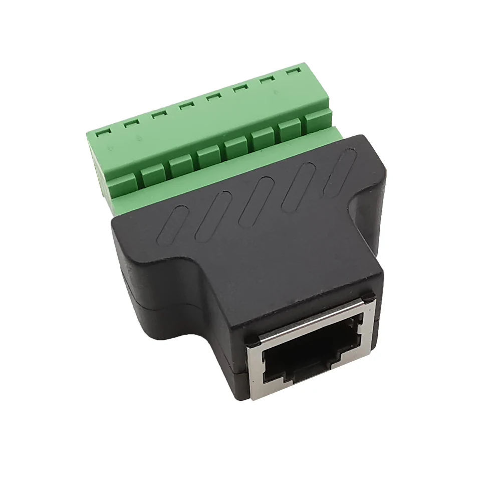 1 Uds RJ45 8P8C hembra a 8 pines macho hembra perno tipo tornillo terminales adaptador conector para extensor Ethernet Cat CCTV - imagen 3