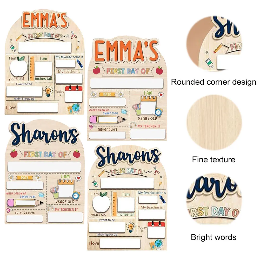 Tablero para el primer y el último día de la escuela, tablero de mensajes de fotos reutilizable, tablero personalizado para el primer día de clases, pizarra para la escuela de niños - imagen 4