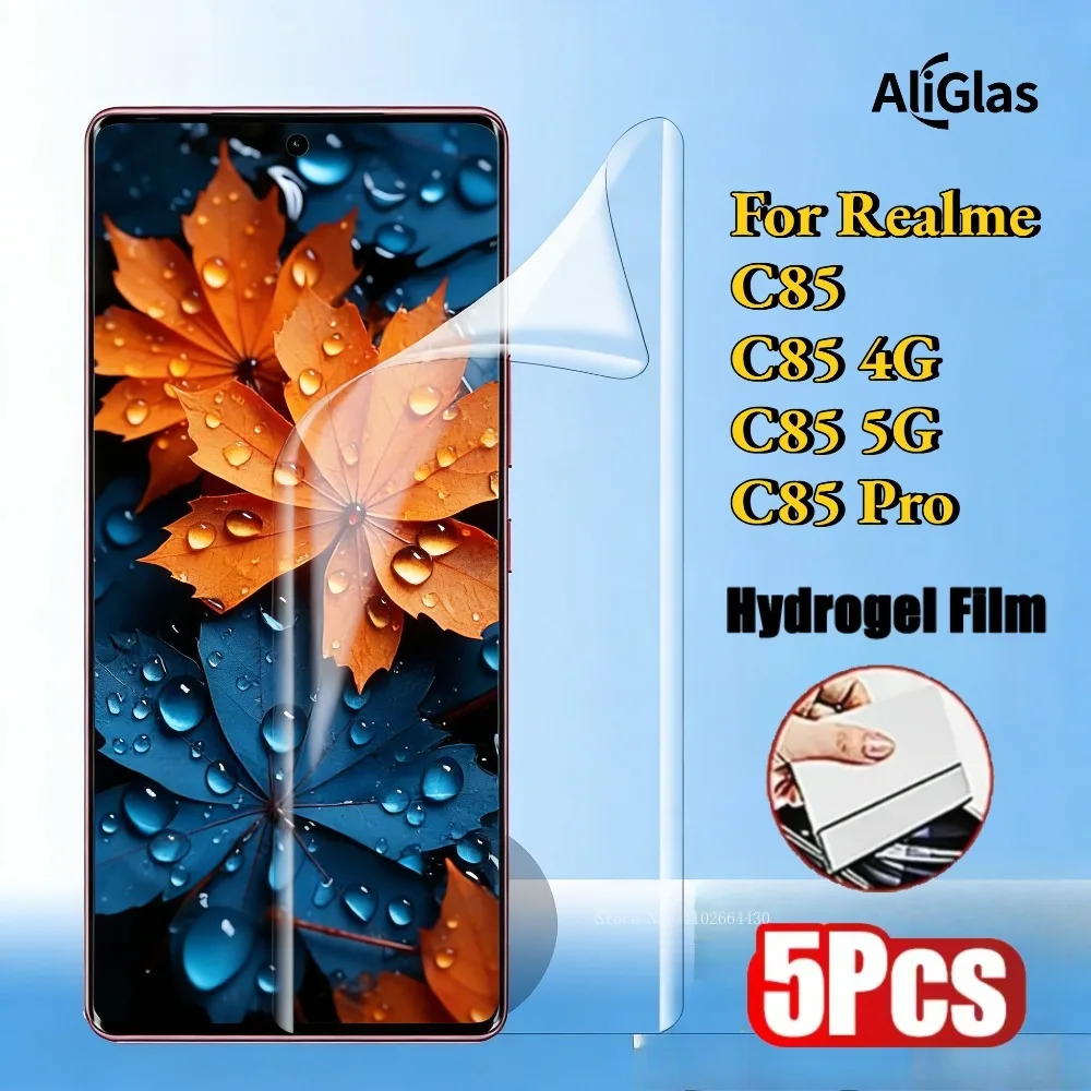 Película de hidrogel HD de 5 uds para OPPO Realme C85 5G C85 4G C85 Pro película protectora de pantalla de vidrio brillante para OPPO Realme antiarañazos