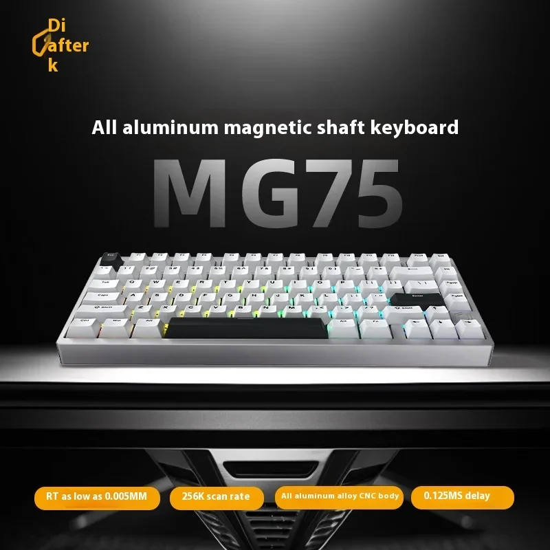 Irok Iyx Mg75 Pro Max Teclado mecánico interruptor magnético Rgb intercambio en caliente aluminio Rt0.005 estructura de desmontaje rápido regalos personalizados - imagen 3