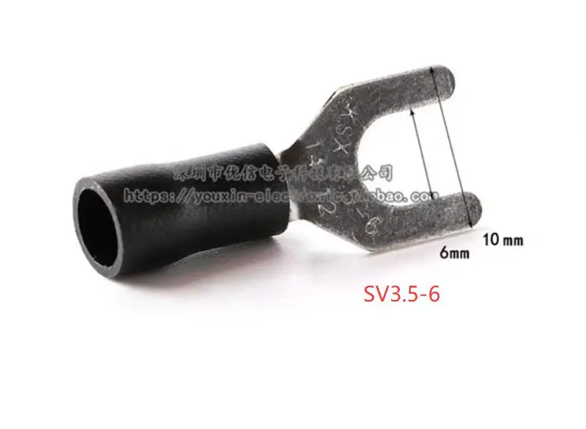 Terminal de engarzado de horquilla de 20 piezas, enchufes de pala M4/M5/M6, casquillos preaislados para empalme, conectores de extremo de Cable eléctrico - imagen 5