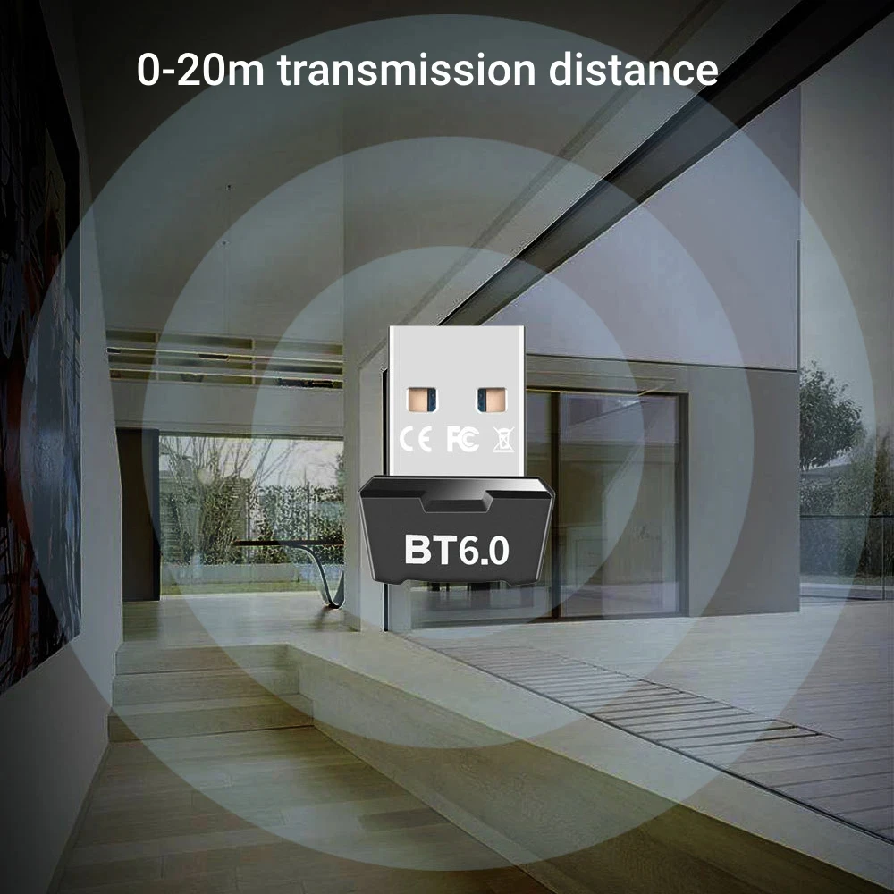 Adaptador Dongle USB Bluetooth 6,0 5,3 para altavoz de PC, ratón inalámbrico, teclado, receptor de Audio y música, transmisor sin unidad - imagen 3