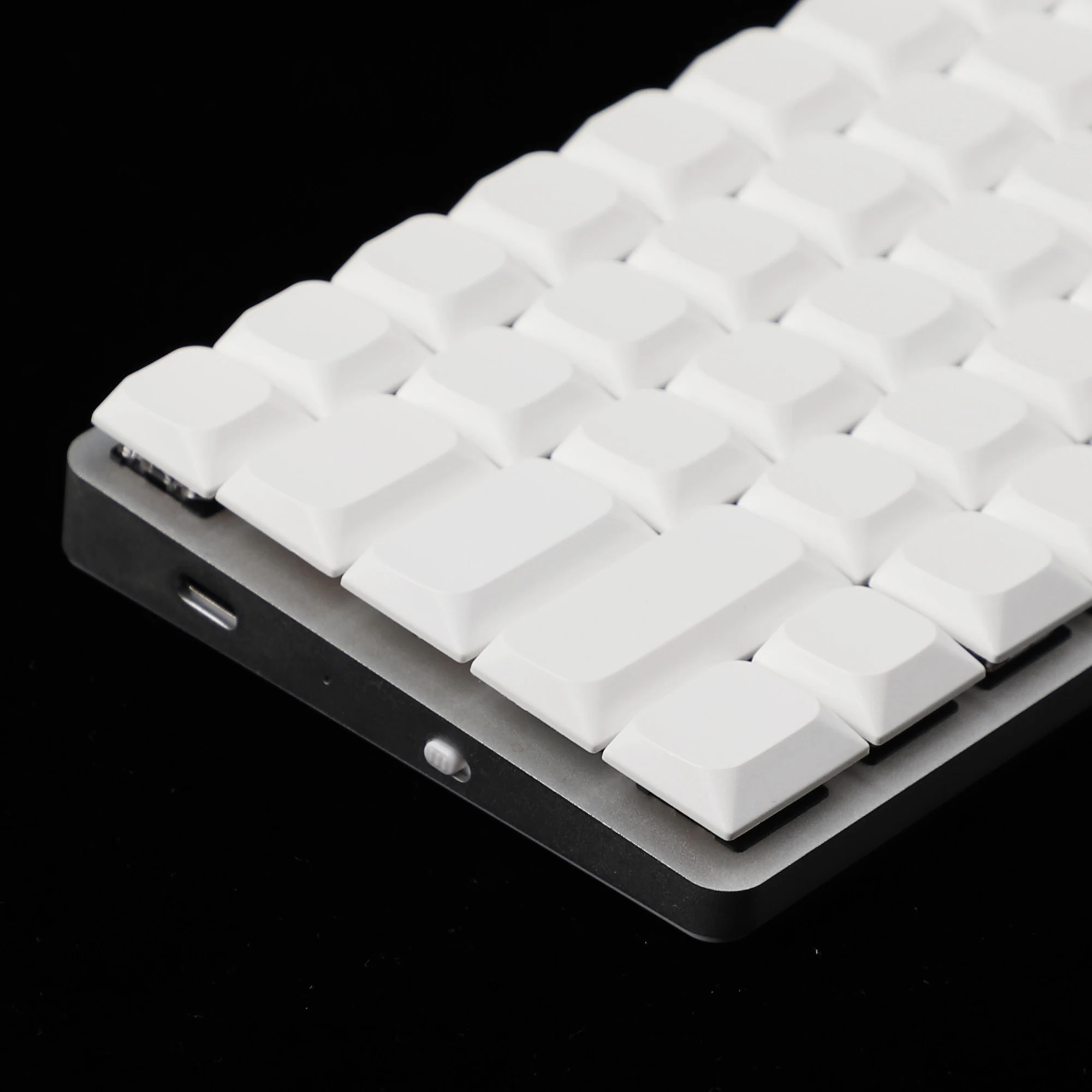 YMDK-Teclado mecánico ultradelgado Mx de bajo perfil, teclas PBT en blanco para Mx 61, 64, 68, 75, 84, 87, 96, 116, 108