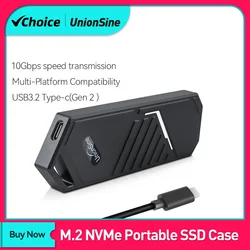 UnionSine Caja SSD NVMe M.2 PCIe con UASP – Adaptador