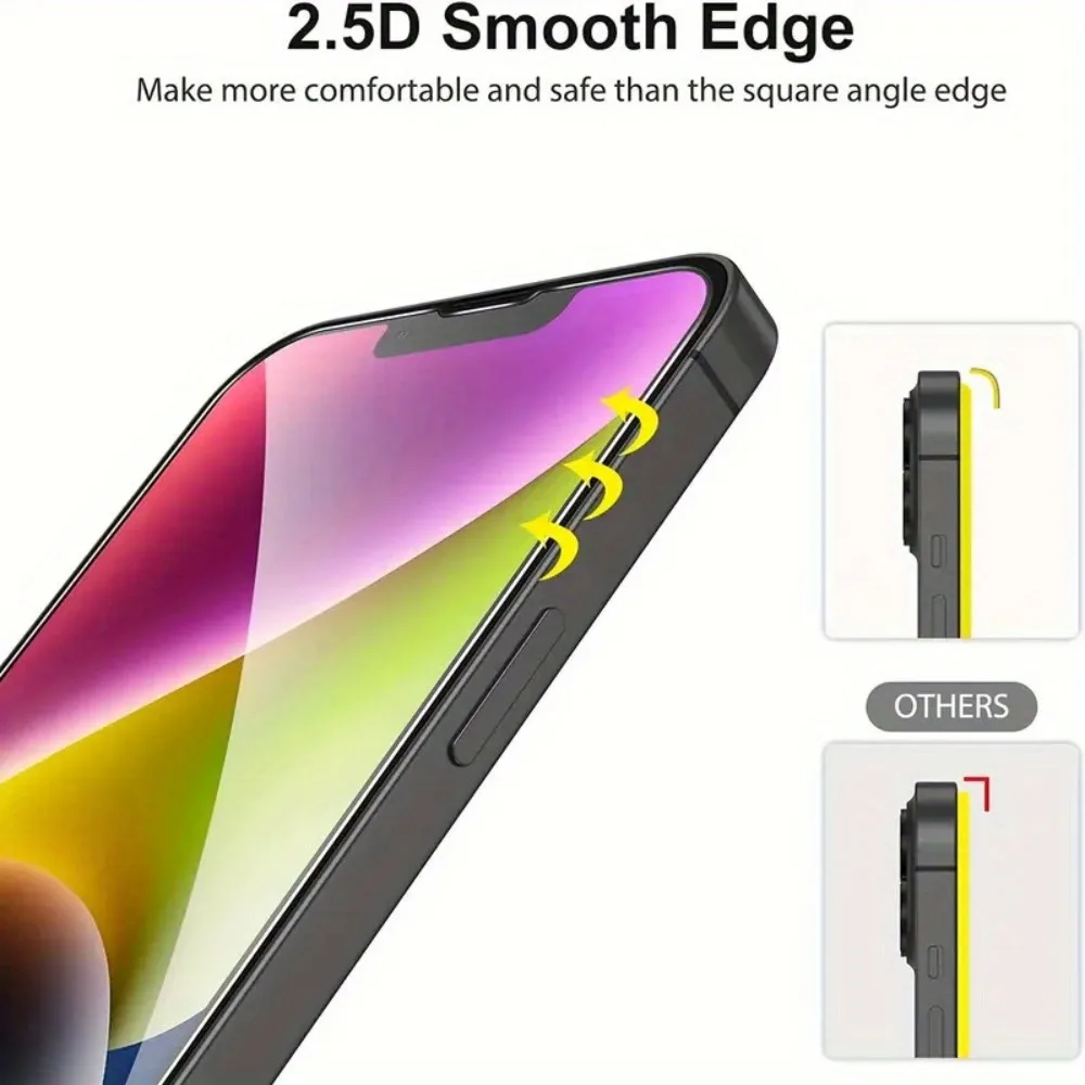 2 uds película de vidrio templado HD adecuada para IPhone 16 15 14 13 12 11 17 Pro Max 12 13 Mini Protector de pantalla para IPhone XR XS vidrio - imagen 4