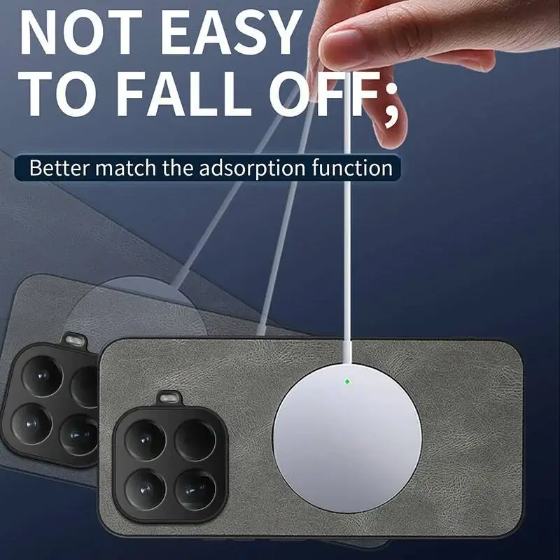 Para Xiaomi 15T Pro para Magsafe Funda de teléfono de cuero para Xiaomi Mi 15T 17 Pro Max protección de lente de cámara cubierta de parachoques mate - imagen 4