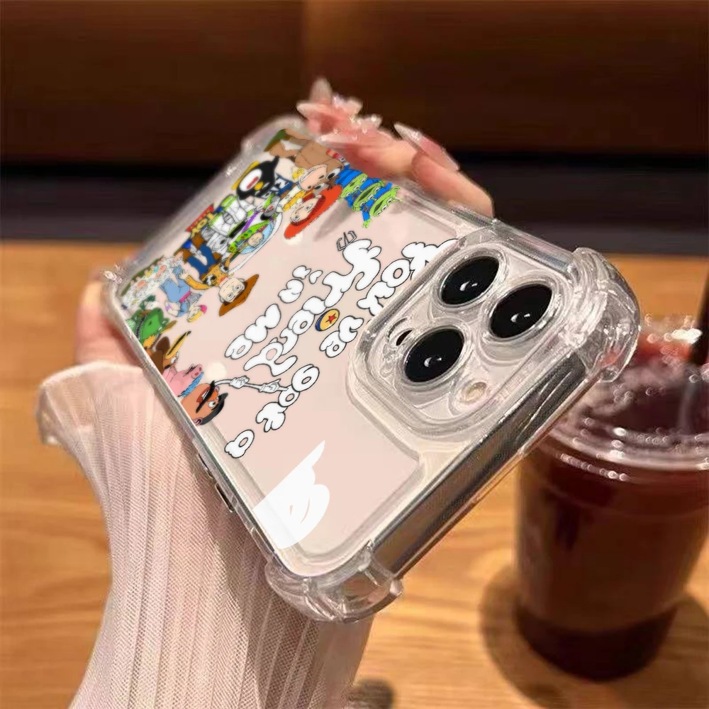 Nueva funda de teléfono Ins Toy Story para iPhone 16 15 14 Plus 13 12 Mini 11 iPhone16 Pro Max X Xs XR 7 8 funda transparente suave a prueba de golpes - imagen 3