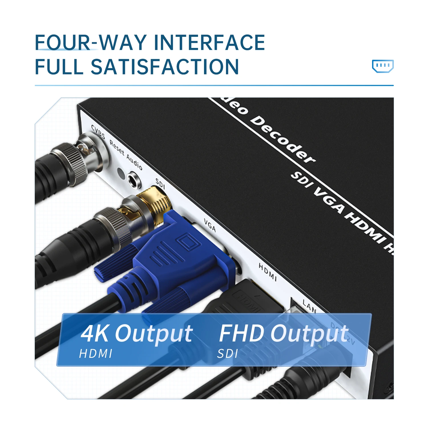 UNISHEEN 4K UHD H.265 H.264 VGA baja latencia Repleace Topbox PC transmisor RTSP RTMP SRT UDP a HDMI Video Box decodificador SDI - imagen 5