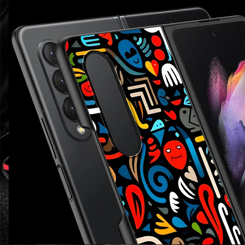 Funda trasera de teléfono con grafiti de líneas coloridas para Samsung Galaxy ZFold5 Z Fold 7 6 5 4 3 ZFold4 ZFold7 ZFold3 ZFold6 - imagen 2
