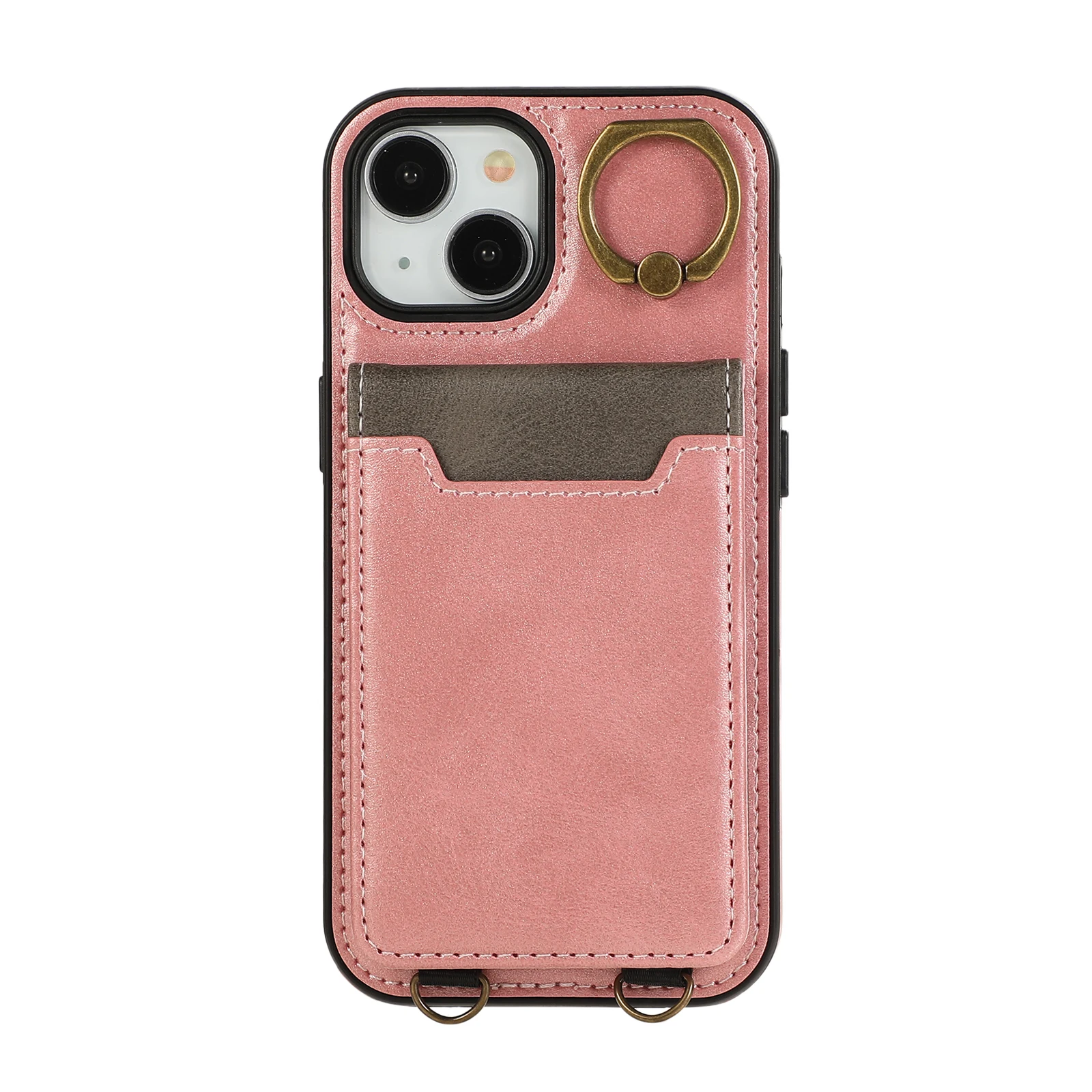 Funda de cuero con soporte de anillo Vertical para iPhone, cartera con correa para tarjetas, 15 Pro Max, 14 Plus, 13, 12, 11, XS, XR, 8, SE, 2022 - imagen 4