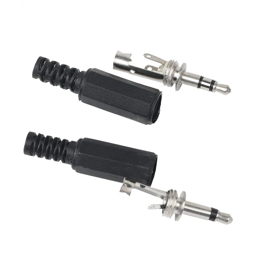 10/30/50 Uds 3,5mm carcasa de plástico negro conector de Audio conector de auriculares descuento