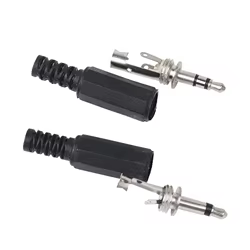 10/30/50 Uds 3,5mm carcasa de plástico negro conector de Audio conector de auriculares descuento