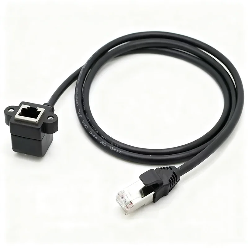 Conector de cable de extensión de red RJ45 CAT5 macho a hembra ángulo de 90 grados con cable de oreja 1m 1,5m - imagen 3