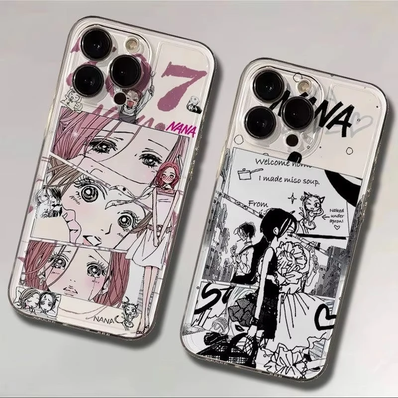 Funda transparente de Anime Beautiful Girl Nana para iPhone 16 15 14 13 12 Mini 11 Pro Max XS X XR 8 7 Plus Funda de silicona a prueba de golpes