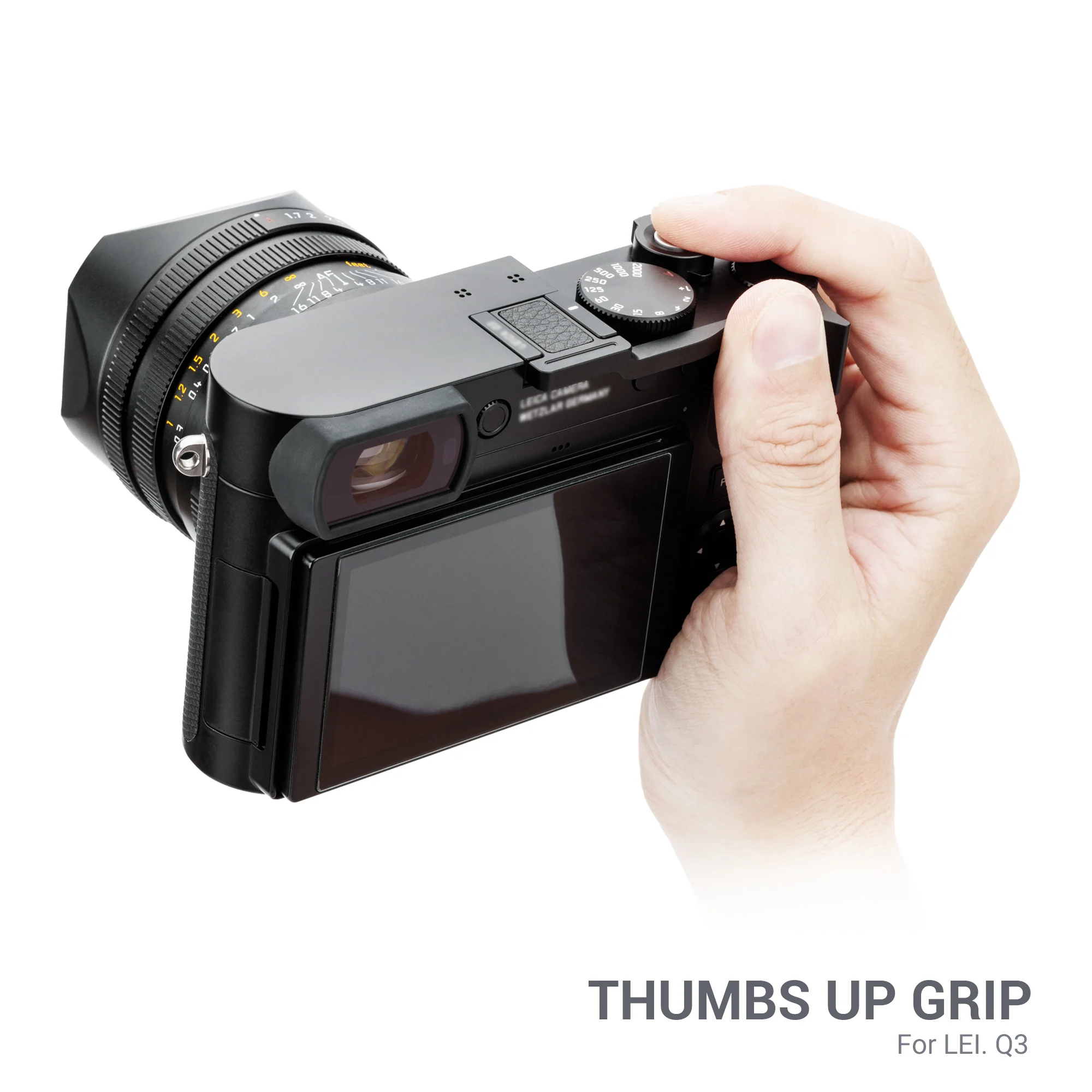 JJC Q3 pulgar hacia arriba agarre de mano soporte de agarre para Leica Q3 43 Q3 accesorios de cámara cubierta de zapata de aluminio tapa de zapata