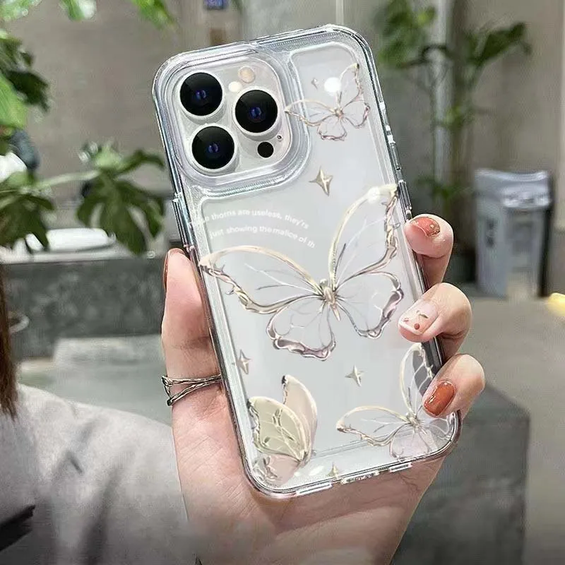 Funda de teléfono con mariposa dorada para Samsung Galaxy S25 S24 S23 Ultra S22 Plus S21 FE A56 A36 A16 A55 A54 A53 A35 A34 A33 A52 A14 - imagen 5