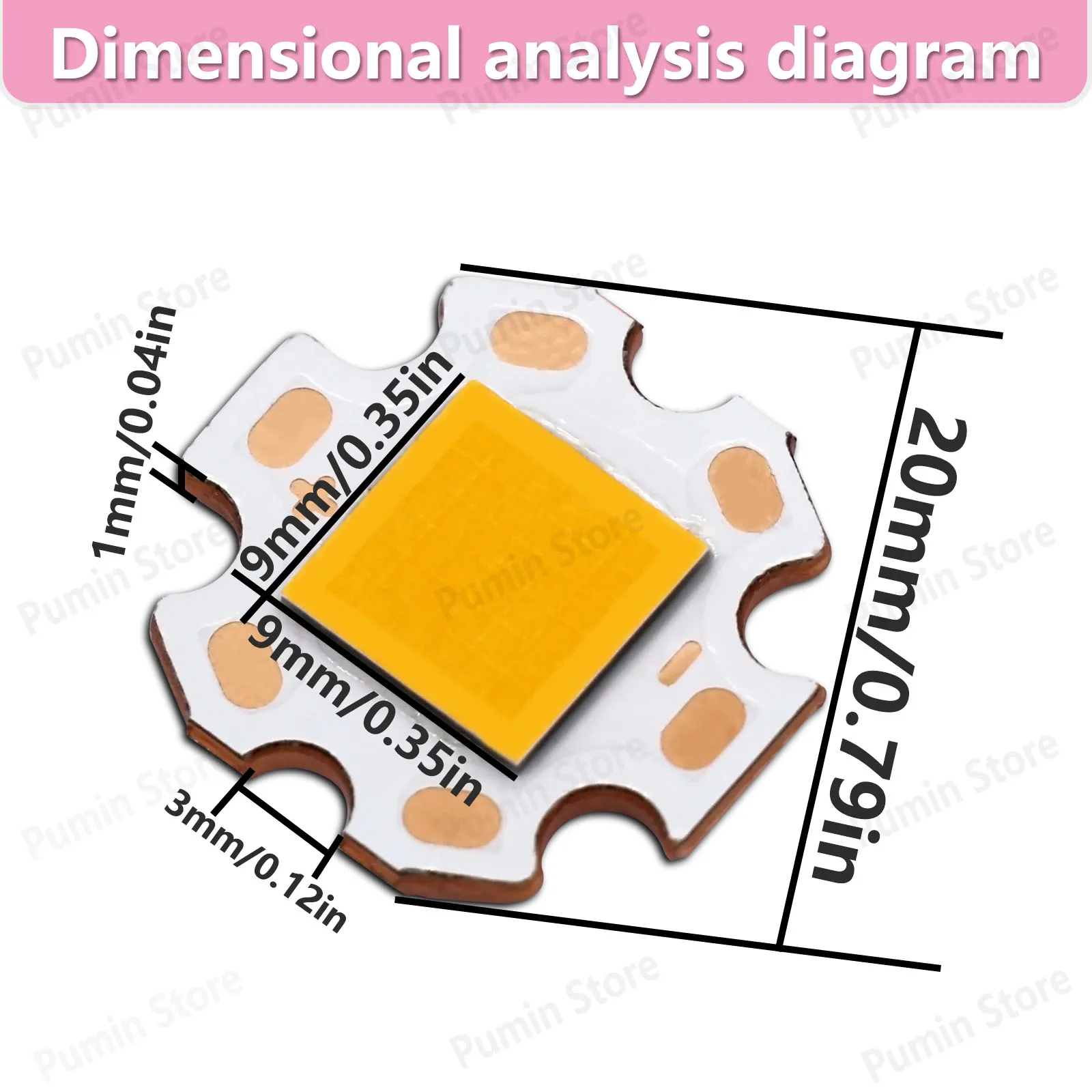 Cuentas de linterna Led 45W ~ 72W DC9V alta corriente 5000-8000mA cuentas de Chip LED accesorios de fuente lámparas de linterna de cobre 3500-4000K - imagen 2