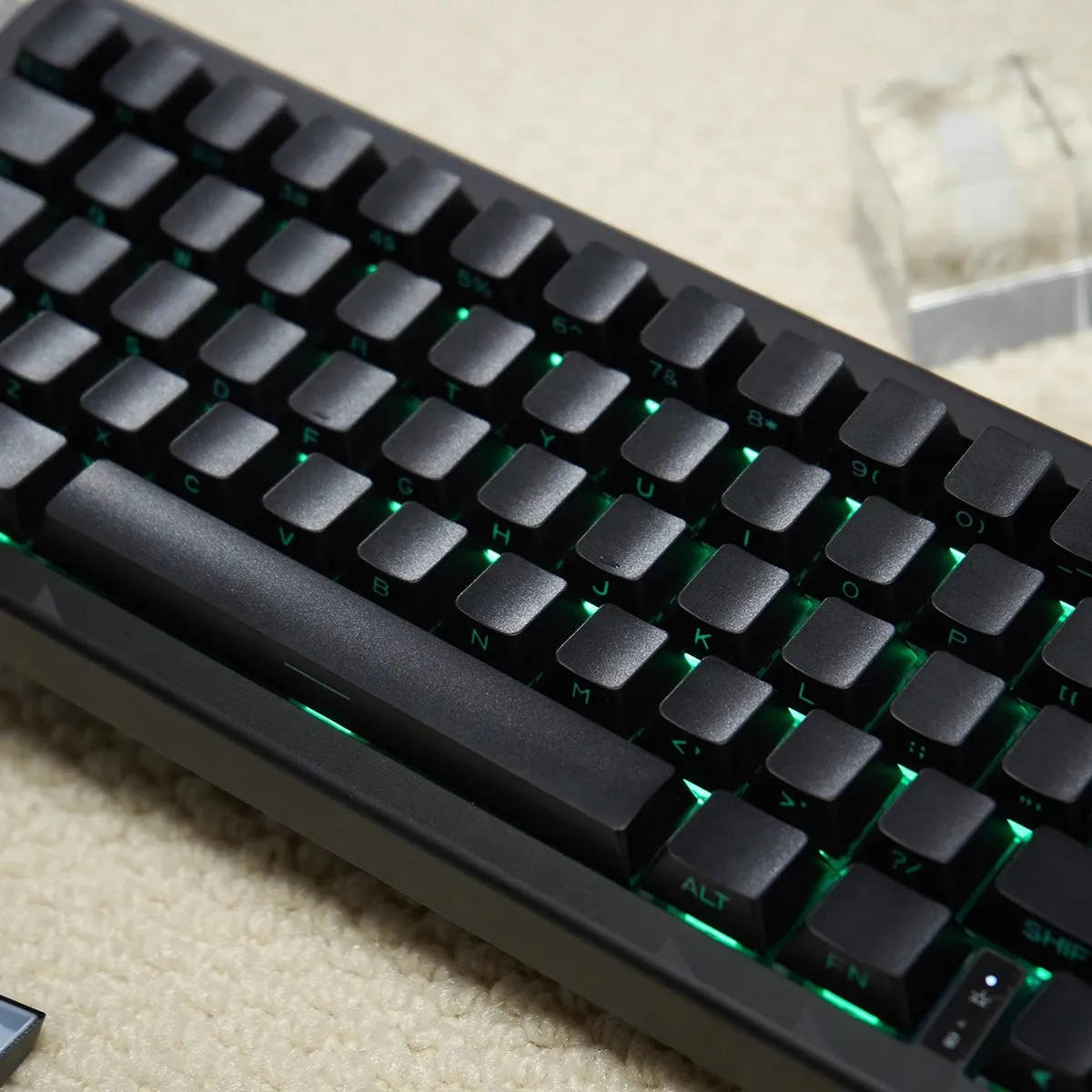 Teclas minimalistas negras de 131 teclas, perfil de cereza PBT, teclas de doble disparo, brillo lateral a través de impresión para Kit de teclado mecánico MX - imagen 4