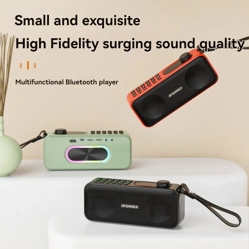 SANSUI F59 Altavoz inalámbrico Bluetooth reproductor RGB portátil para personas mayores Radio FM 3600mAh duración De la batería deportes al aire libre Caixa De Som - imagen 2