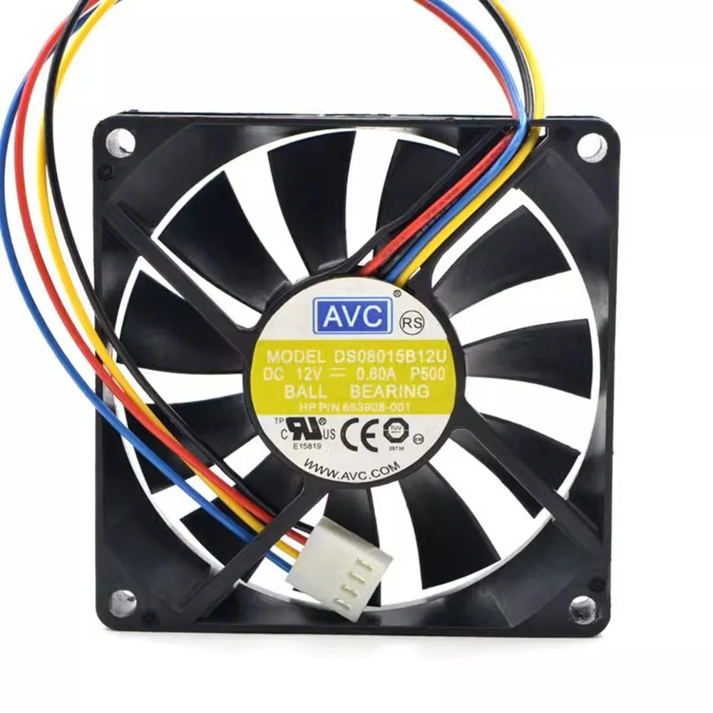 Para AVC DS08015B12U 12V 0.60A 80*80*15 PWM 80mm chasis ventilador de refrigeración de computadora