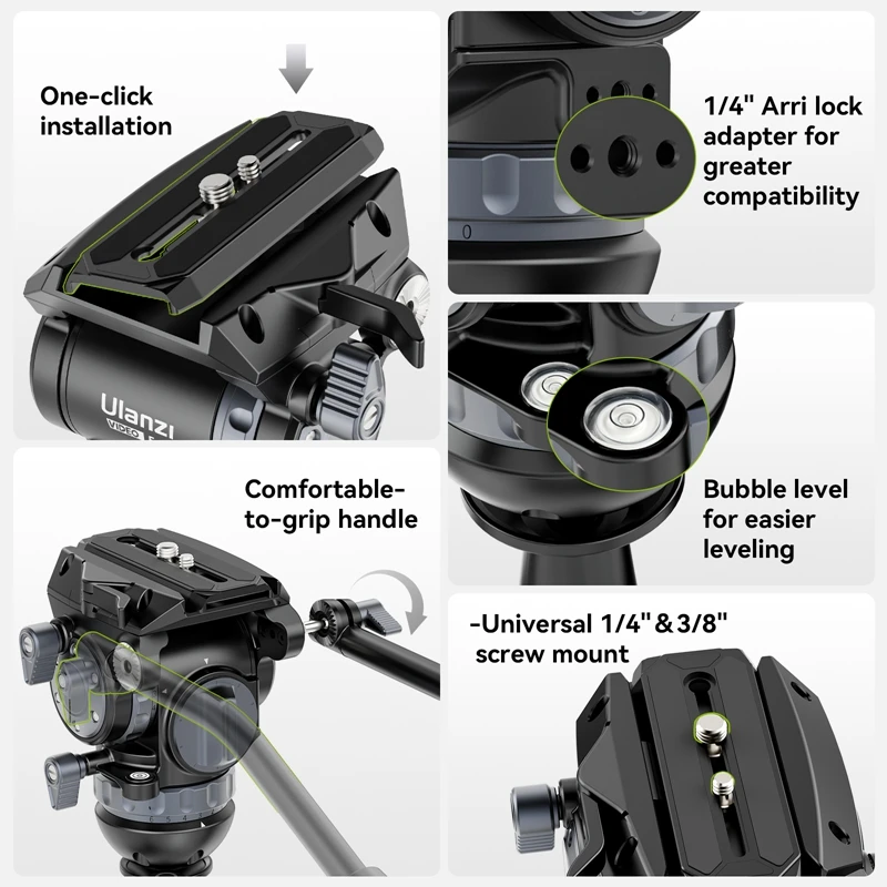 Ulanzi-trípode de fibra de carbono y aluminio para cámara profesional, accesorio de alta resistencia con capacidad de carga de 10KG, para fotografía al aire libre - imagen 5