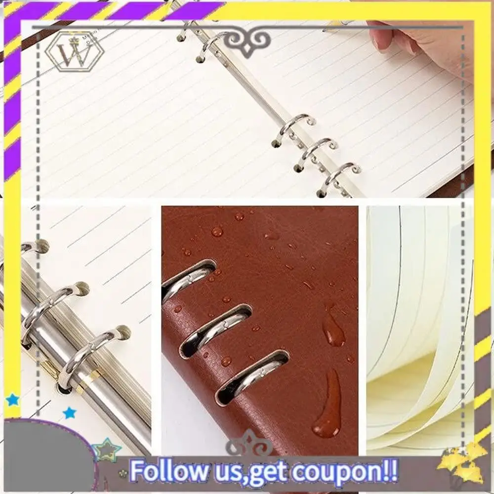 Nuevo Cuaderno A5 con 6 agujeros, cubierta de cuero PU, cuaderno de bolsillo suelto, cuaderno recargable de cuero, carpeta, anillos, diario