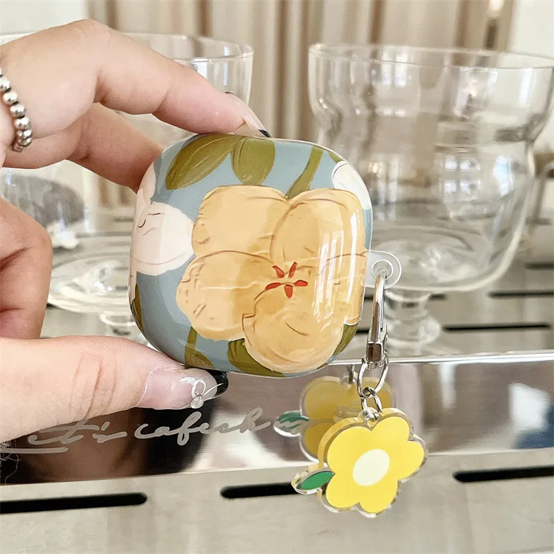 Para Samsung Galaxy Buds Core / Buds FE funda bonita flor encanto colgante Samsung Galaxy Buds2 Pro funda protectora transparente suave - imagen 5