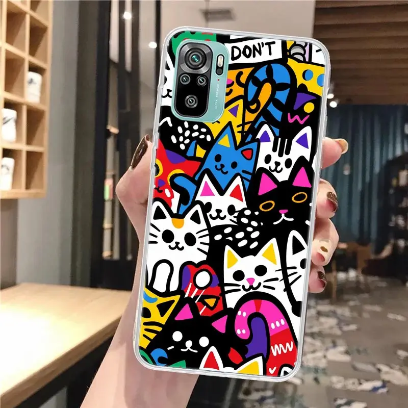 Graffiti moda Cool funda de teléfono de silicona para Xiaomi Redmi Note 14 13 12S 11 Pro Plus 11S 10 10S 11T 11E 4G 5G cubierta suave Redm - imagen 2