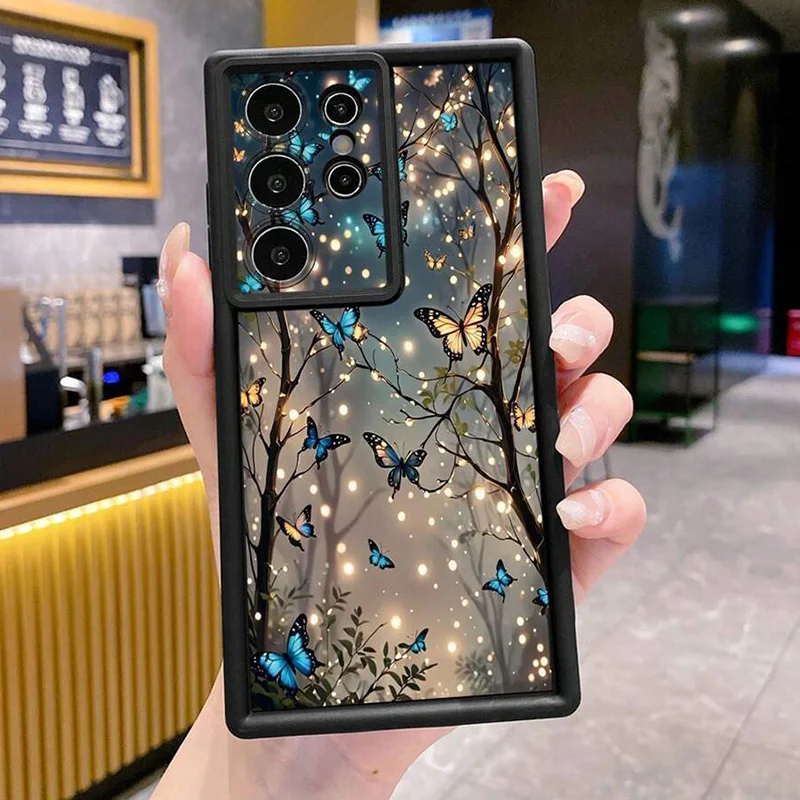 Funda de teléfono con mariposa que brilla en la oscuridad para Samsung Galaxy S25 S24 Ultra S23 S22 S21 FE A16 A36 A55 A54 A53 A14 A34 A15 5G - imagen 2