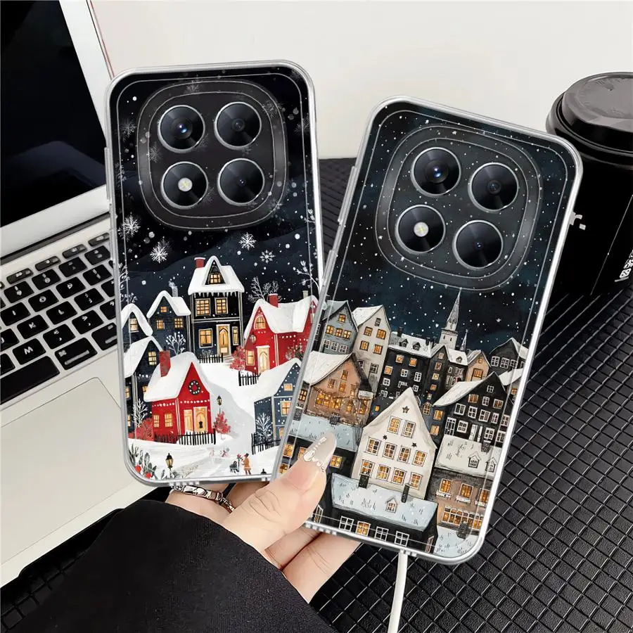 Funda Protectora para Teléfono Xiaomi Redmi Note 14 Pro Plus 10S 11S A4 13C 9 10 12S 14C Note 13 11 12, Diseño Invernal, Nieve, Navidad, Papá Noel