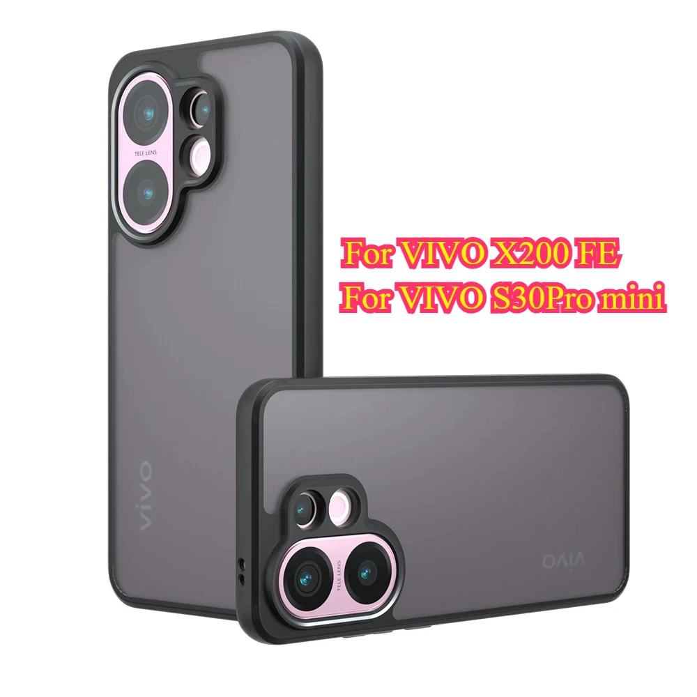 Funda acrílica mate para PC + TPU para VIVO X200 FE X200FE, funda protectora de lujo a prueba de golpes, cubierta dura transparente para VIVO S30 Pro Mini - imagen 2