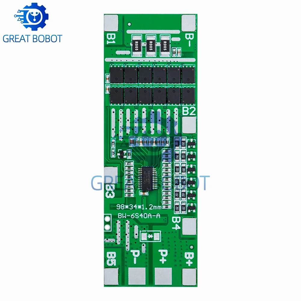 Placa de protección de batería de litio de iones de litio 24V 6S 40A 18650 con función de equilibrio-Ideal para iluminación Solar, Ebike y Scooter BMS PCB - imagen 4