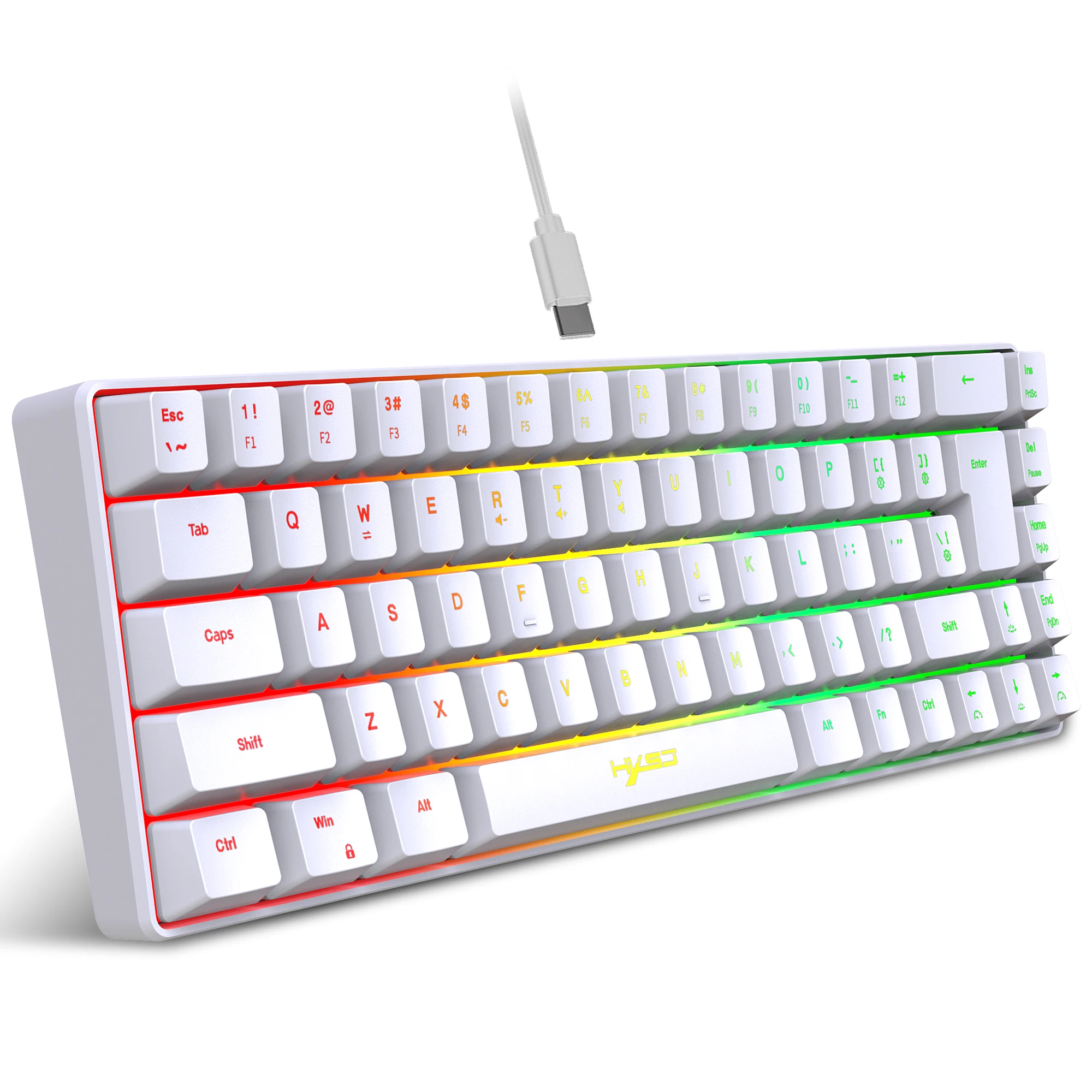 Teclado para juegos de 68 teclas, teclado portátil con cable USB y retroiluminación de 20 RGB para ordenadores portátiles con Windows - imagen 2
