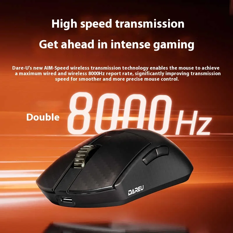 Dareu A950Ultra Esports Mouse Fibra de Carbono Inalámbrico Tri-modo AIM-750U 500mAh 8000Hz Nórdico 52840 Ratones ergonómicos y livianos para PC - imagen 3
