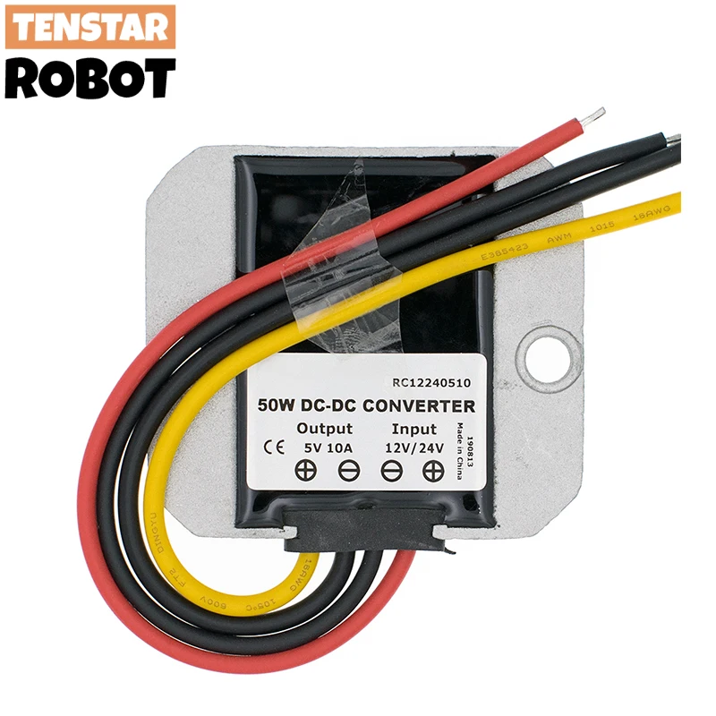 12V/24V a 5V 10A reductor DC convertidor regulador Buck fuente de alimentación impermeable para coche de juguete LED/cámara - imagen 2