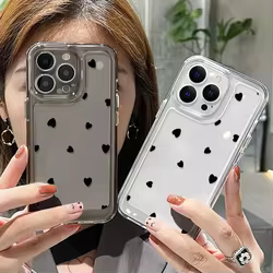 Funda Corazón Transparente para iPhone 11, 12, 13, 14 y 15 Pro Max