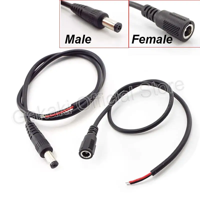 Cable flexible de alimentación CC de 20AWG, conector macho hembra, adaptador de enchufe de Cable DIY para cámara CCTV, Monitor, Panel Solar de 5,5x2,1mm - imagen 2