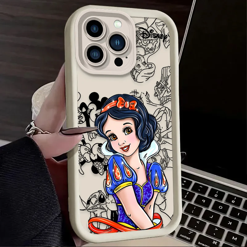 Preciosa funda de teléfono de princesa de Disney para iPhone 17 Air 16 16E 15 14 13 12 11 Pro Max X XS X S Max XR SE 2020 SE4 7 8 funda de silicona - imagen 4