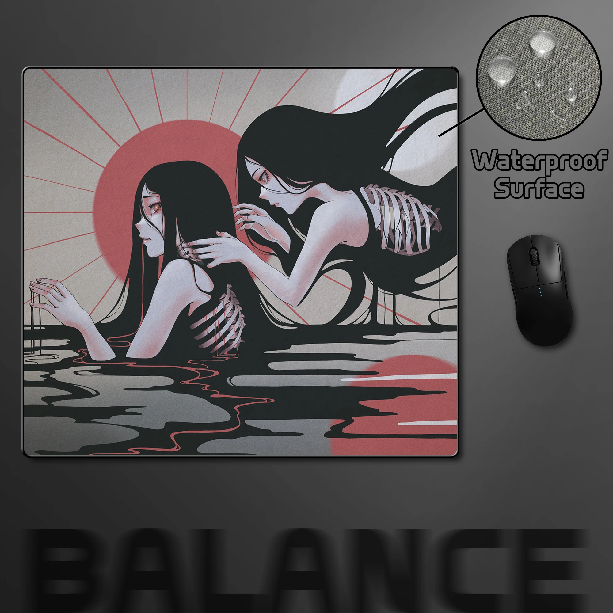 Alfombrilla de ratón de goma Premium para juegos, alfombrilla de ratón de equilibrio de Anime, parte inferior antideslizante de alta elasticidad, alfombrilla de ratón profesional para juegos de deportes electrónicos