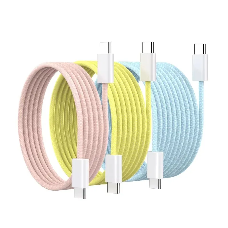 Cable de carga rápida PD USB C de 60W para iPhone 15 Pro Max 15 Plus Samsung Moto OPPO VIVO Xiaomi Redmi Cable trenzado Dual tipo C 2m - imagen 4