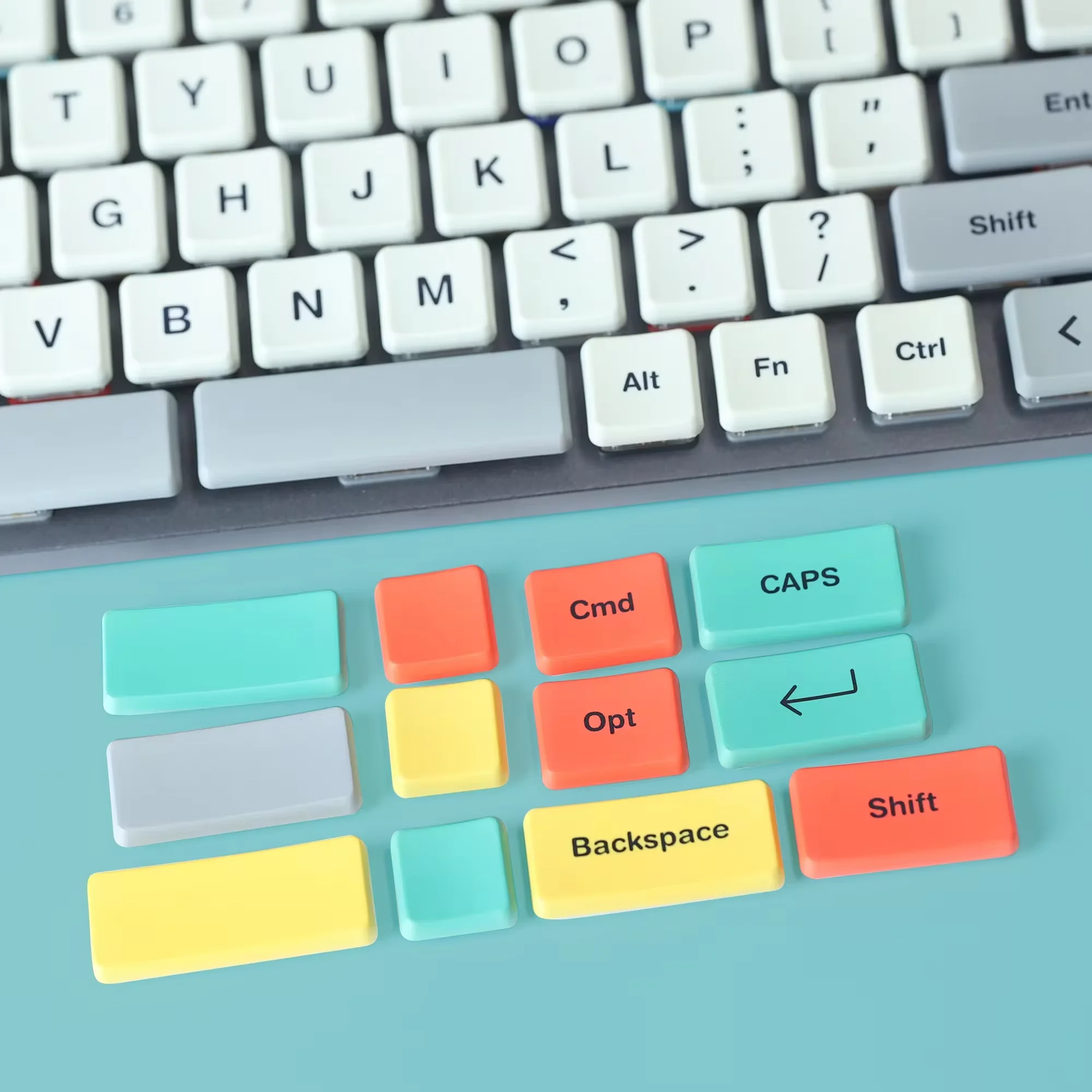 Teclas Choc de perfil bajo Chosfox CFX para teclado mecánico Kailh 1350 con interruptor de perfil bajo, teclas PBT ultrafinas, accesorio de juego - imagen 2