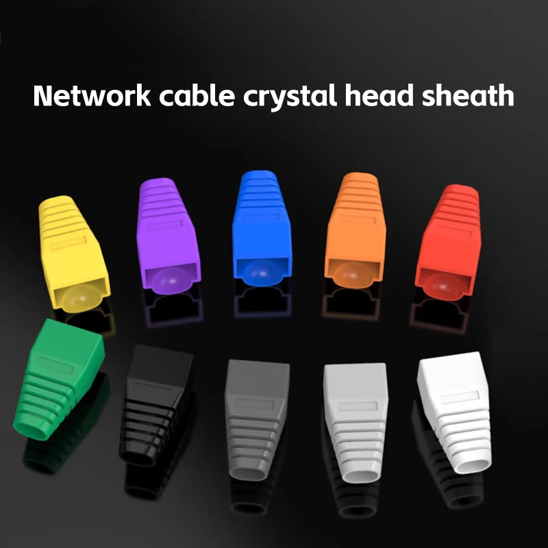 Colorido CAT5E CAT6 RJ45 conector de red Ethernet cubierta de enchufe botas de alivio de tensión cabeza de cristal funda protectora de Cable para 8P8C