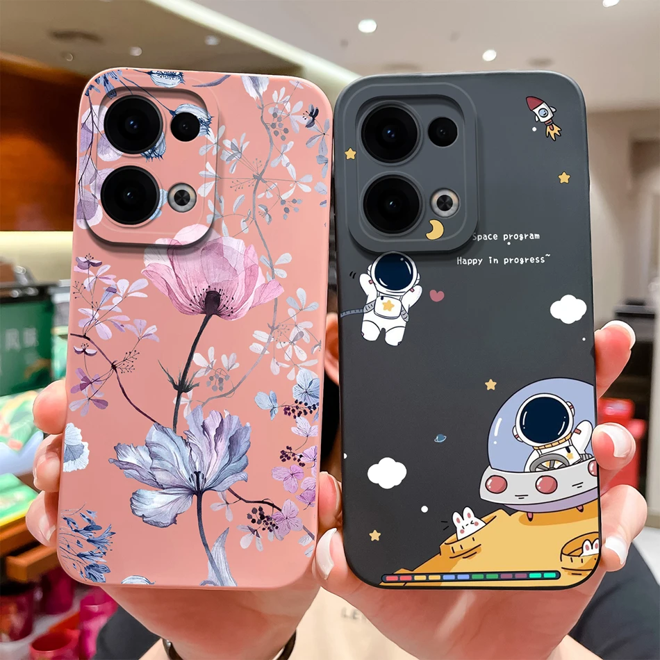 Para Oppo Reno 13 Pro 13F funda de teléfono lindo astronauta cobertura completa Anti caída parachoques para Reno13 F 4G 5G cubierta trasera de silicona líquida