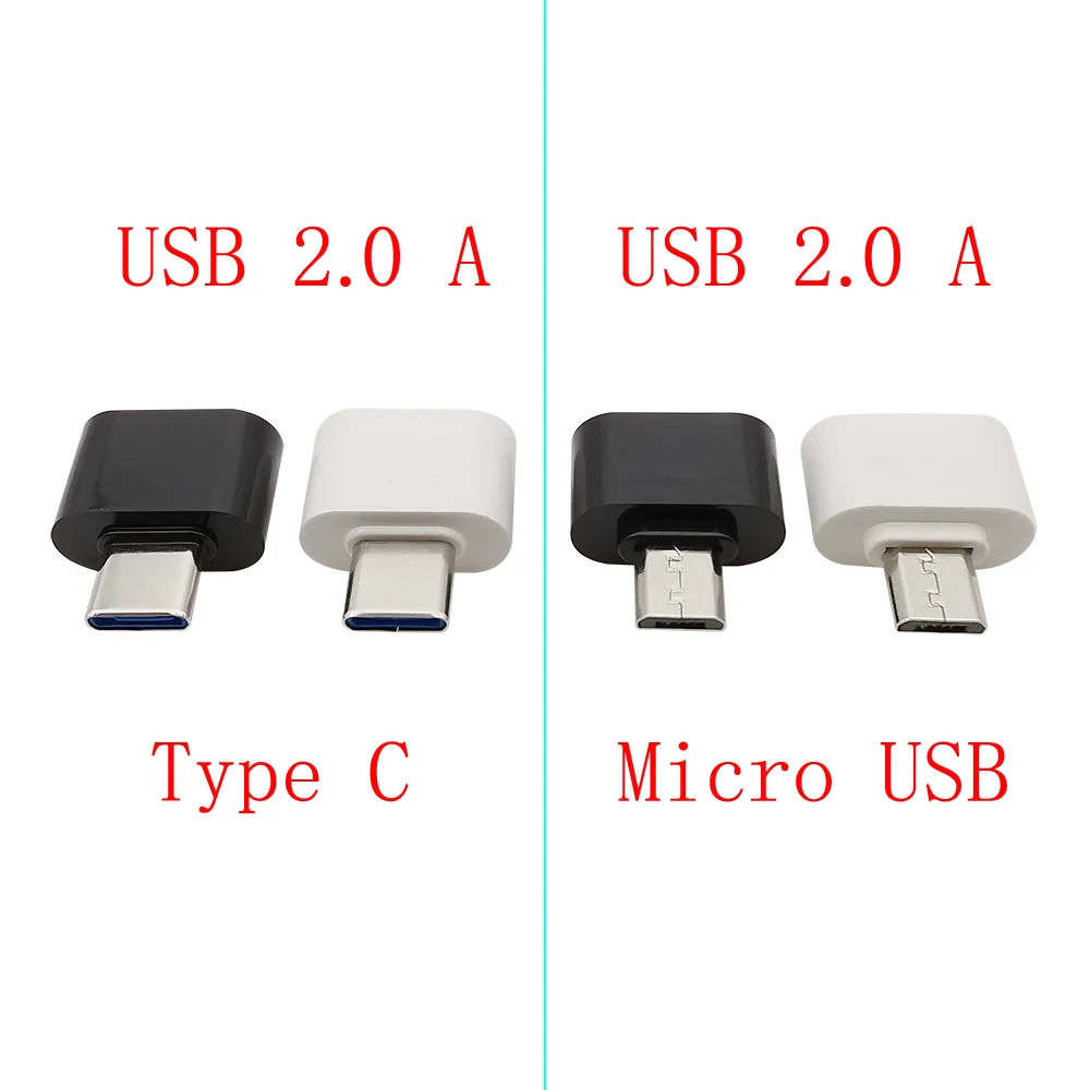 5 uds USB tipo C enchufe a USB 2,0 A hembra a Micro USB macho OTG adaptador convertidor OTG Cable conector para ratón teclado U disco - imagen 2