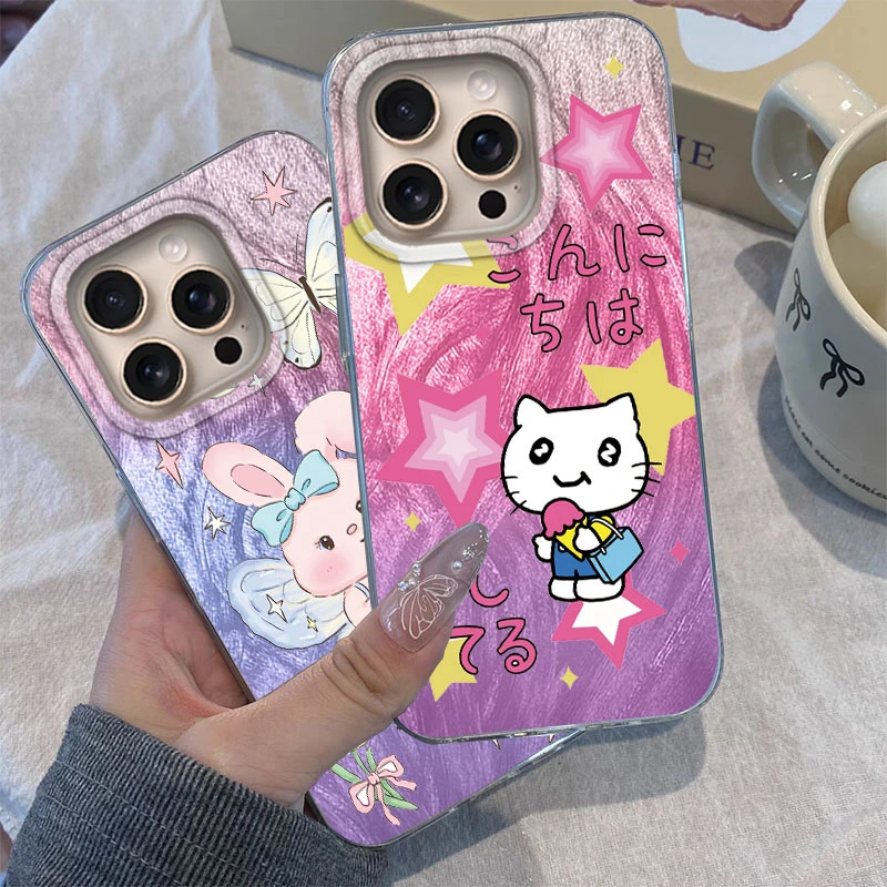 Funda para iPhone 16 16 Pro Max 5G, funda para teléfono con patrón de Panda y gato de dibujos animados, parachoques protector de silicona de moda Popular para IPhone 16 - imagen 5