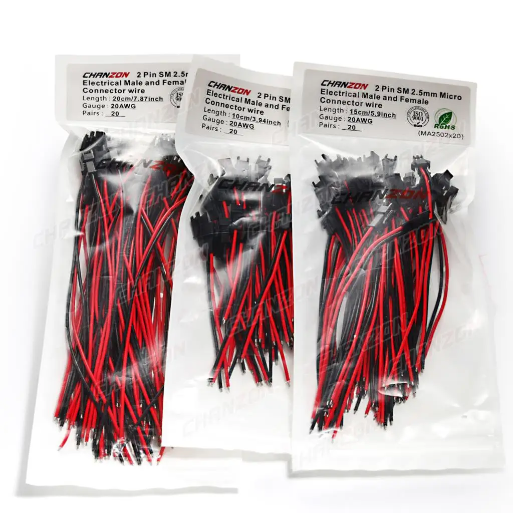 Cable conector SM 2,54mm 20AWG para JST 2,54 adaptador de 2 pines Micro batería de 2 pines macho hembra paso conectar enchufe cargador de extensión - imagen 3