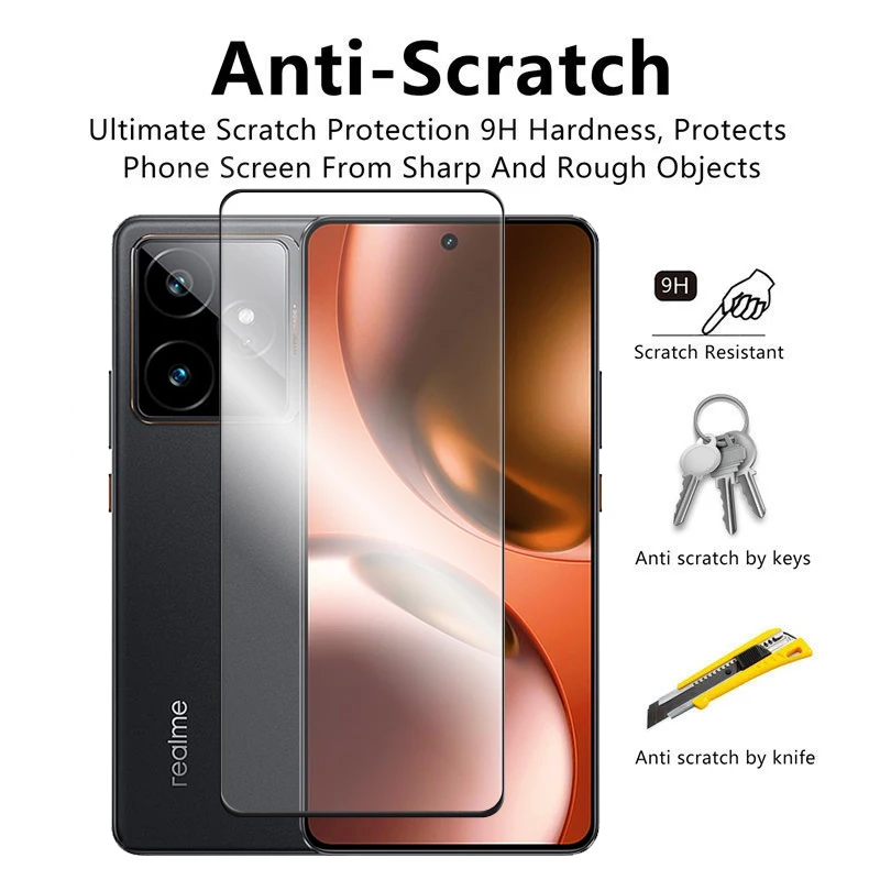 6 en 1 para Realme GT 7 vidrio para Realme GT 7 7T vidrio templado 2.5D Protector de pantalla de cubierta completa para Realme GT 7T GT7 película de lente - imagen 5