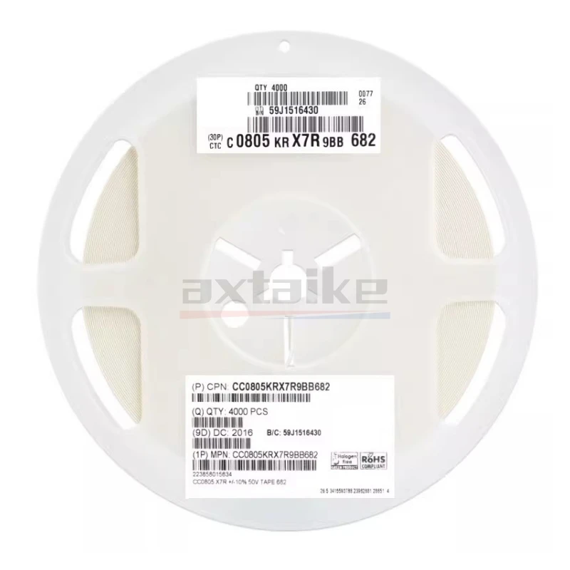 4000 Uds 0805 1nF 1.5nF 2.2nF 3.3nF 4.7nF 5.6nF 6.8nF 102K 152K 222K 332K 472K 682K 50V X7R 10% 2012 SMD condensador cerámico MLCC - imagen 5