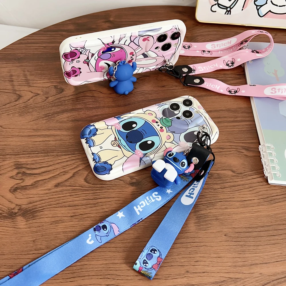 Disfraz de punto para Samsung Galaxy A25 A35 A55 A06 A16 A26 A36 A56 Wave Case con cuerda de soporte - imagen 2